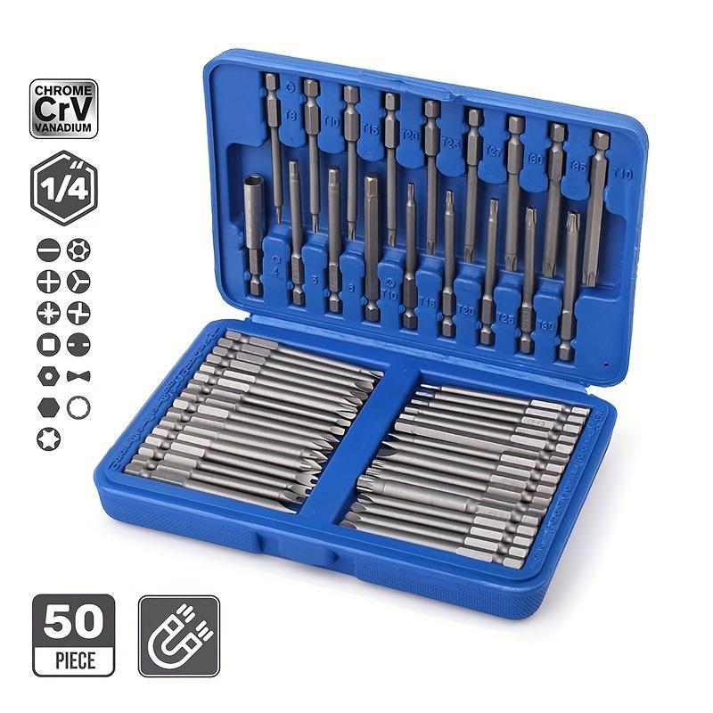 Magnetic Screwdriver Bit Set, Long Safety Bit, 1/4" Hex Shank Flower Key Bit, Multifunctional Magnetic Screwdriver Bit Set 1