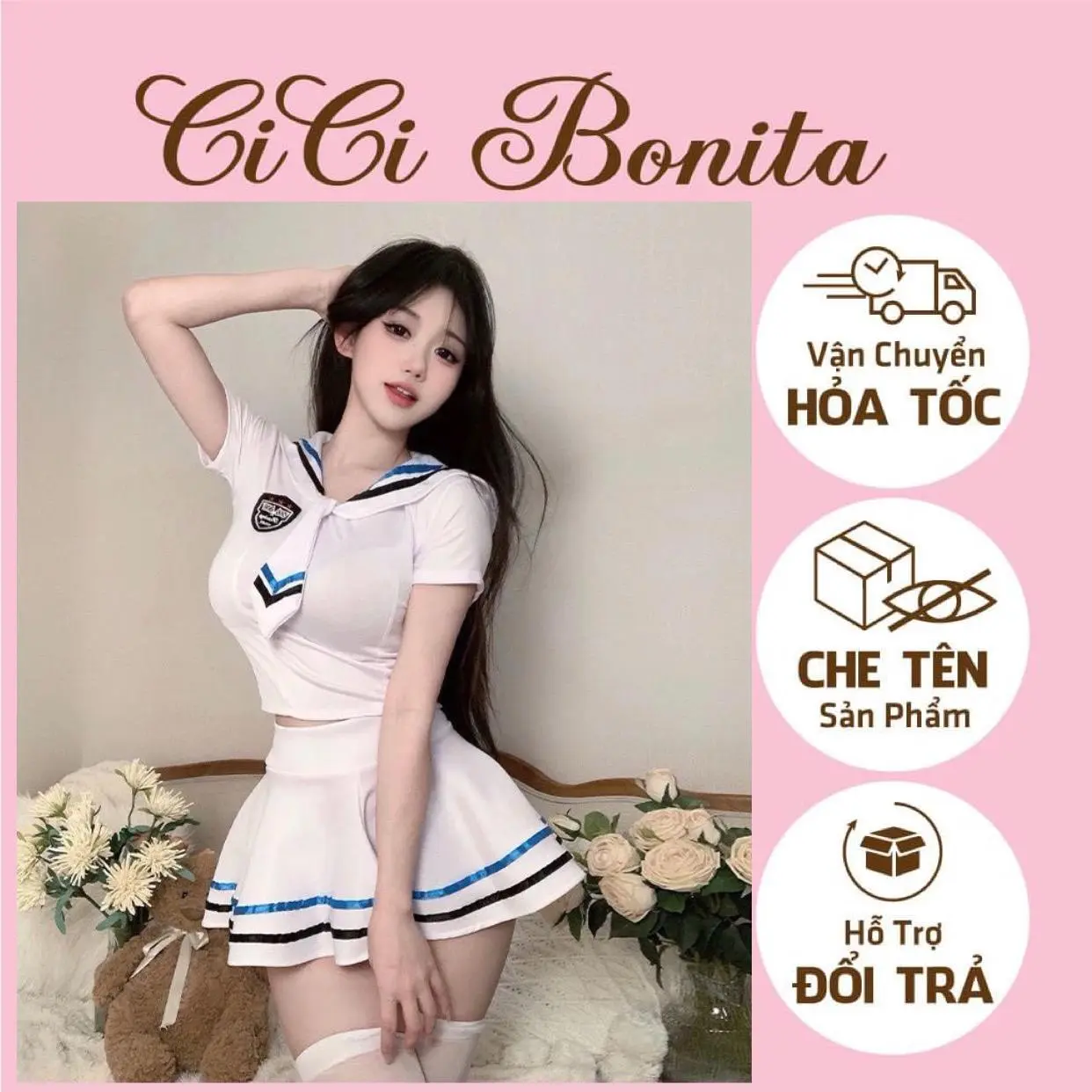Đồng phục cosplay Nữ Hải Quân xinh đẹp- Đồ ngủ nhập vai nữ sinh thuần khiết CP153 CICI BONITA HCM