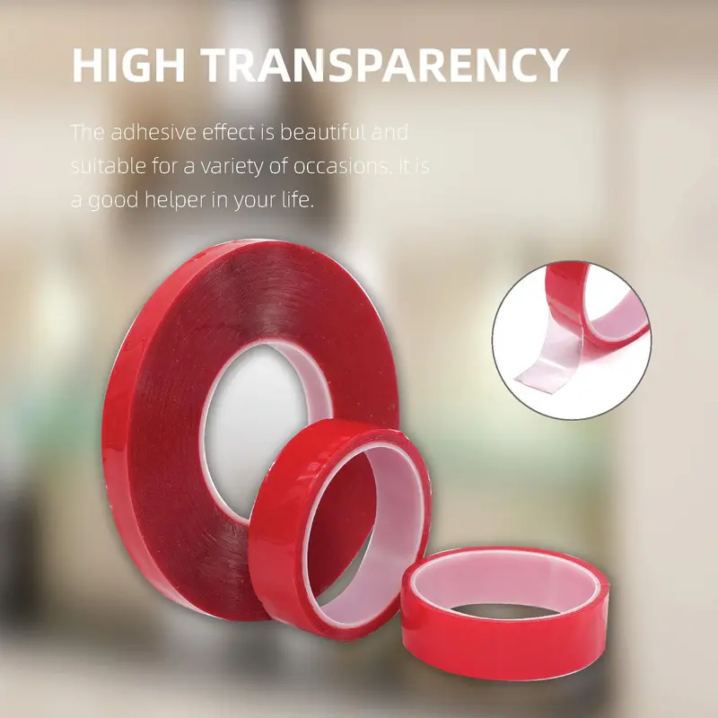 Double Sided Clear Adhesive Tape, 1 Count Waterproof Nano Acrylic Tape, Multifunctional Traceless Adhesive Tape for Wall, Home, Office, Car, Glass 3
