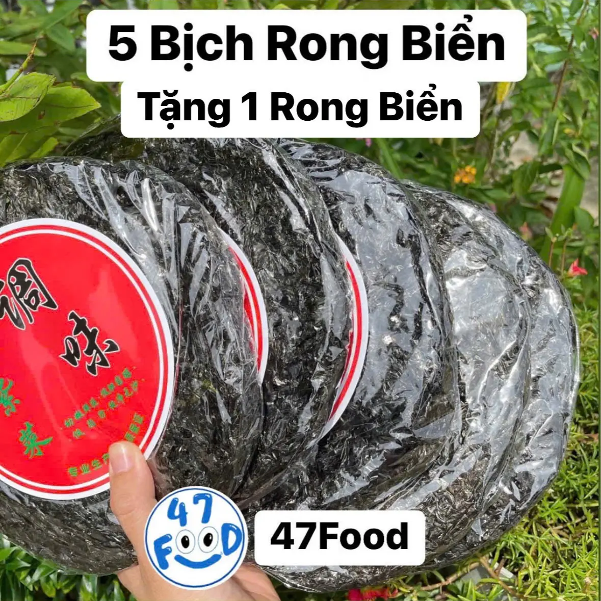 [COMBO 5 BỊCH  TẶNG 1 RONG]  5 Bịch  Biển Nấu Canh-Cháy Tỏi-Chay Mặn Đều Dùng Được-47Food   Ăn Vặt Lá   Thức Ăn Snack tảo rong biển