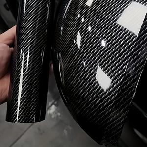 Yitap 9Dカーボンファイバー調シート、光沢PVC自己粘着ステッカー、車内外対応・耐熱＆傷防止仕様