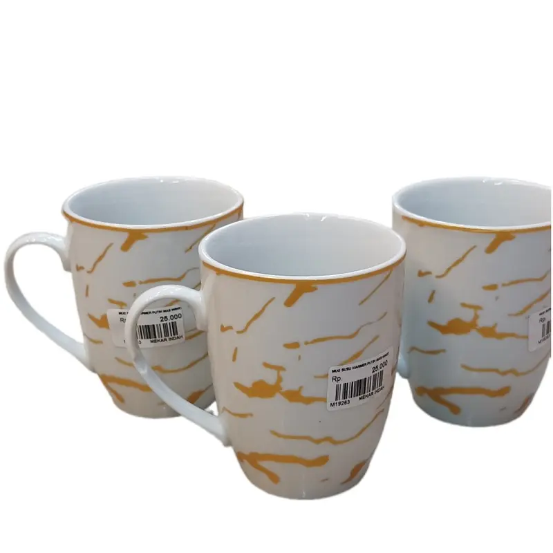 Mug marmer white & black gold 2