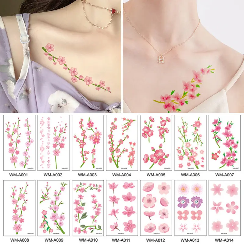 Body Makeup Flower Waterproof Tattoo Stickers Art Deco INS Decorative Sweet Fresh