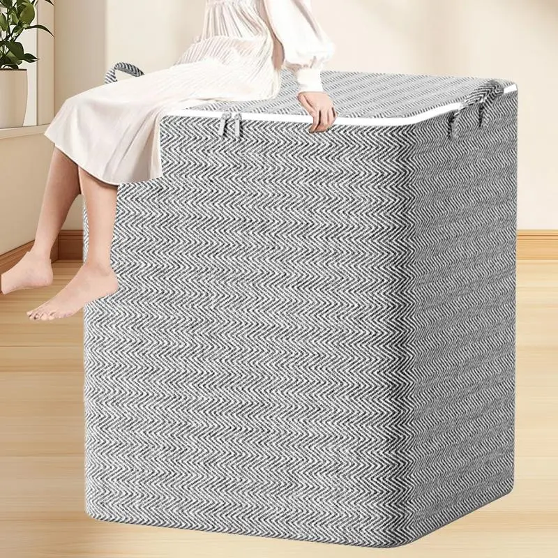 Foldable Storage Basket with Lid & Handle, 3 Counts Clothes Toy Doll Books Storage Box, Home Organizer for Bedroom Living Room Study Room