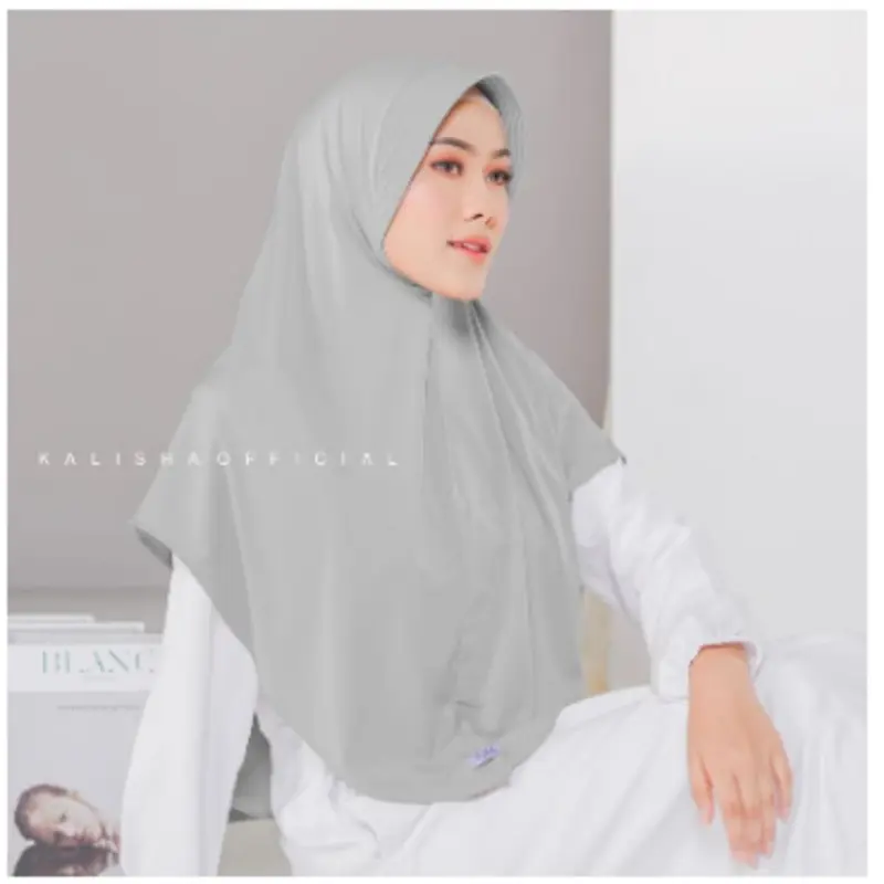 Kerudung Khimar Hijab Instan Jersey  Adem Polos Pet Tazkia Standar Cantik Panjang Simple Jilbab Muslim Daily Syari Wanita Terbaru 3