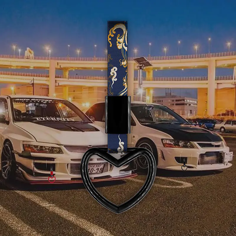 Car Hanging Decoration Heart Shape Auto Japanese Style Interior Pull ring Universal Charm Loop Automobile Accessories