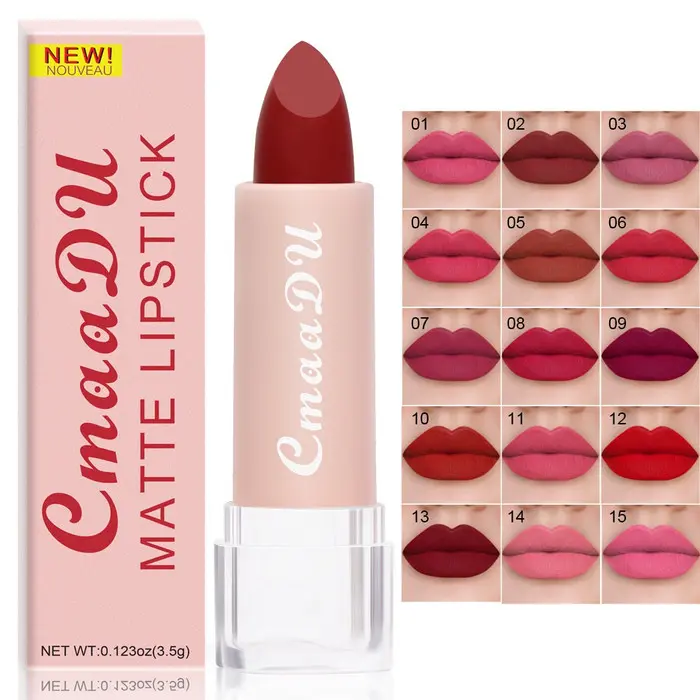 CMAADU BPOM Lipstik 12 Matte Waterproof Lipstick Long Lasting XX021