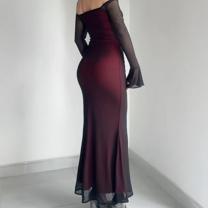 Đầm body nữ đuôi cá trễ vai tay loe đi tiệc sang chảnh Lolystore women dress HL9 3