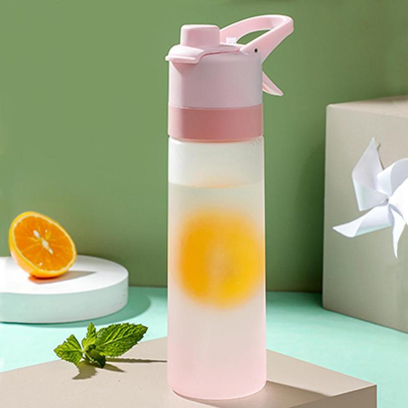 650ml Water Bottle, Large Capacity Spray Water Bottle with Handle, Drinking Cup for Outdoor Sports Office School 0