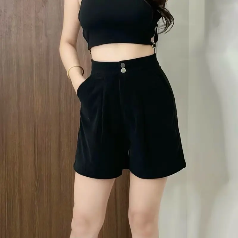 Quần Short Nhung Gân Lưng Cao Nữ Hàn Quốc Chất Liệu Nhung Gân Mềm Mịn Phù Hợp Mọi Lứa Tuổi 6