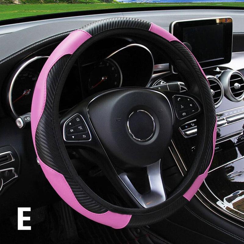 Product Introduction of Fashion Breathable Anti Slip Carbon Fiber Car Steering PU Decoration Wheel Universal Covers D2N0 40