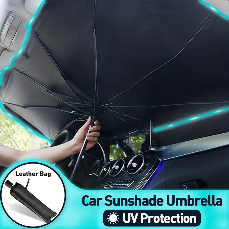 Car Windshield Sunshade Umbrella, Foldable Car Windshield Sunshade, Universal Car Exterior Accessories for Most Vehicles 7