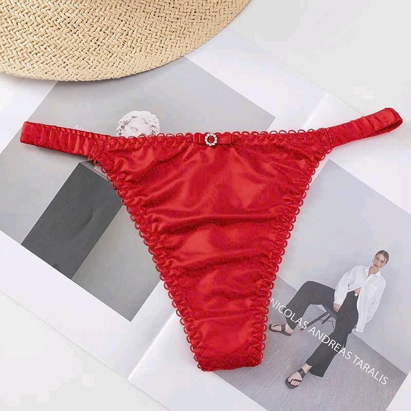 Beautiful Spring Quần Lót Lụa Satin Dây Hông Dún Bóng Nhẹ Gợi Cảm Dành Cho Nữ Women Nhung Sen Voi birkin loc khe quần lót