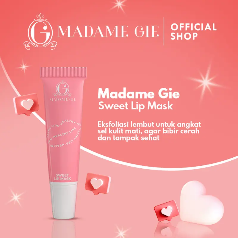 [BUNDLE 2 PCS] Madame Gie Sweet Lip Mask - Scrubing Bibir Gelap & Bibir Pecah-pecah Lipmask Kering Kusam Vitamin Perawatan Kusam Kering 3