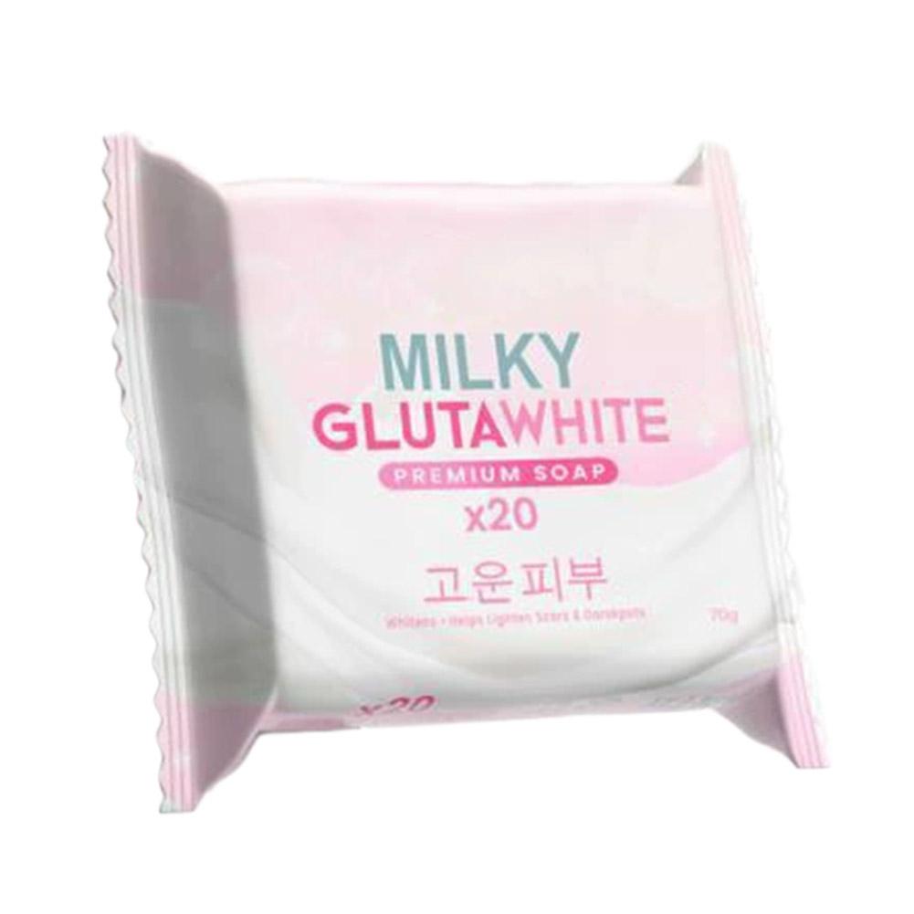 pure glutathione whitening bleaching soap Milky Gluta White Soap Reduces Black Spots Brightening Skin Beauty Soap