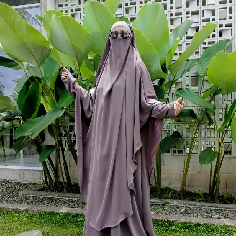 French Khimar Veloxa Jumbo Panjang Jilbab Kerudung Cadar Syari Instant Hijab Aja Wanita Muslim Bergo 7
