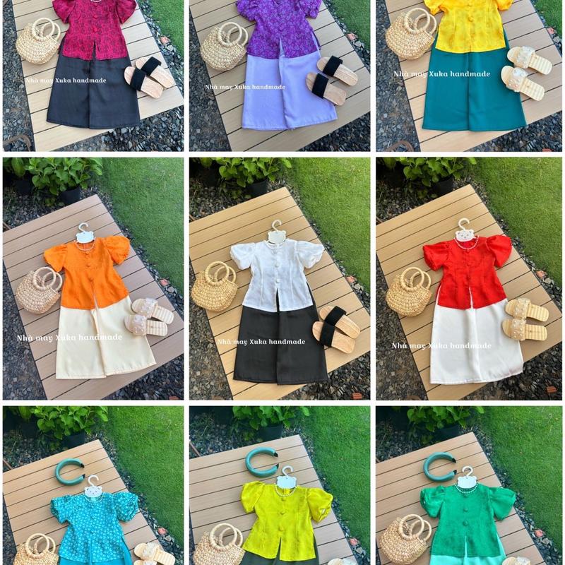 Bà ba cách tân tay phồng cho bé gái mềm mát (Nhà may Xuka )