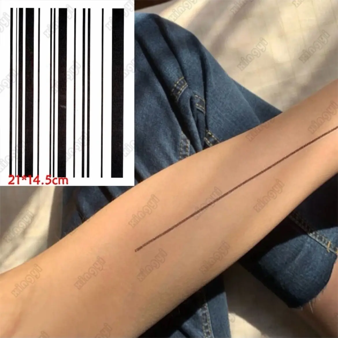 Tatto temporary Model Garis Garis