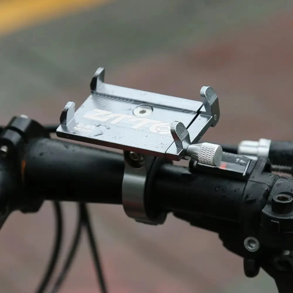 Universal Aluminium Alloy Handlebar Mobilephone Support Shockproof Non-slip Bike Phone Holder Adjustable Motorcycle Holder Bicycle Cycling Accessories