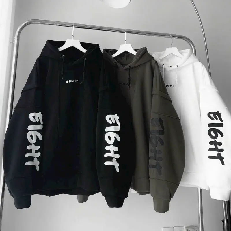 ÁO KHOÁC NỈ FORM RỘNG THỜI TRANG THU ĐÔNG MẪU MỚI PHONG CÁCH HÀN CỰC ĐẸP Menswear Nam Hoodie Dài Tay Đen 0