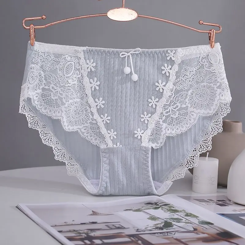 Đồ Lót Nữ, Chất Liệu Cotton, Cạp Thường Kháng Khuẩn, Thiết Kế Ren Gợi Cảm, Phong Cách Hàn Quốc, Quần Sịp Nhật Bản, Thích Hợp Cho Học Sinh Trung Học 8