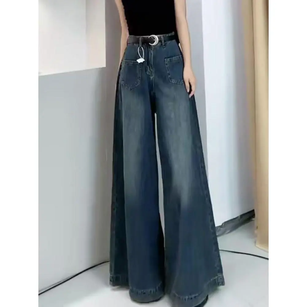 Quần Jean Mới, Phong Cách Cổ Điển Rửa Hoài Cổ, Dành Cho Nữ, Cạp Cao, Dáng Rộng Vừa Vặn, Bó Sát Và Thẳng, Chân Váy Ống Rộng, Thích Hợp Cho Mùa Hè, Bộ Sưu Tập Người 9366, Năm 2025