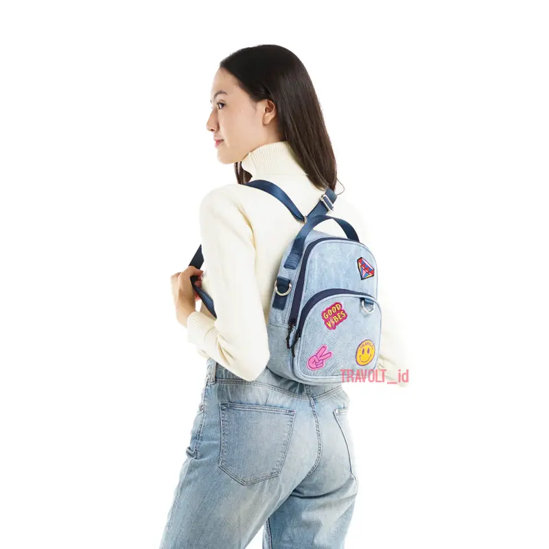 Denim Patch Sling Bag 3in1 - Travolt - Tas Ransel selempang Jeans - Tas Denim - Tas Konser KPOP - Denim - Jeans - Dae tas  remaja 7