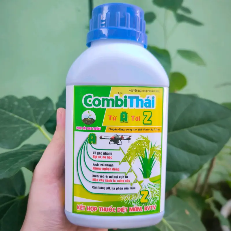 Phân Bón COMBI THÁI Giúp Vô Gạo Nhanh, Kích Trổ Nhanh, Kích Vọt Rễ, Nở Bụi Cực To, Cân Bằng pH, Hạ Phèn Rửa Mặn (500ml) 0
