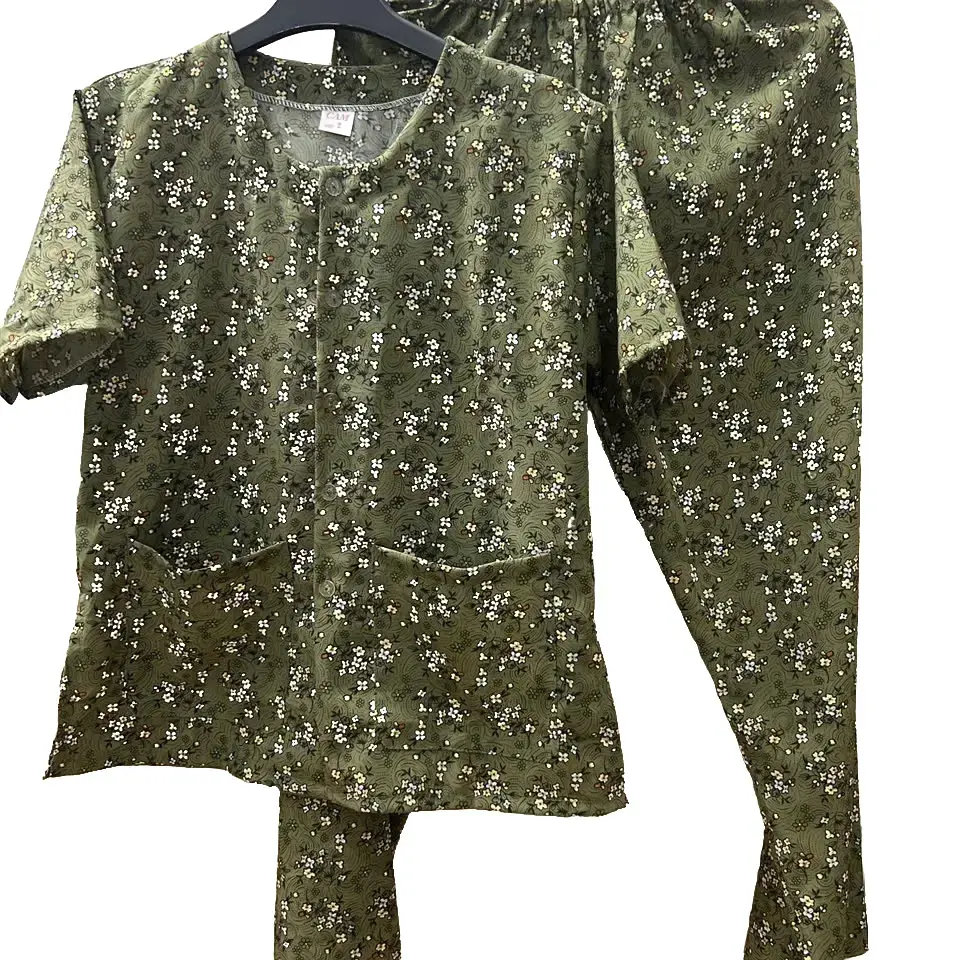 Đồ bộ bà già 2 túi vải siêu quần dài áo Tây ngắn cho nữ - Women Top