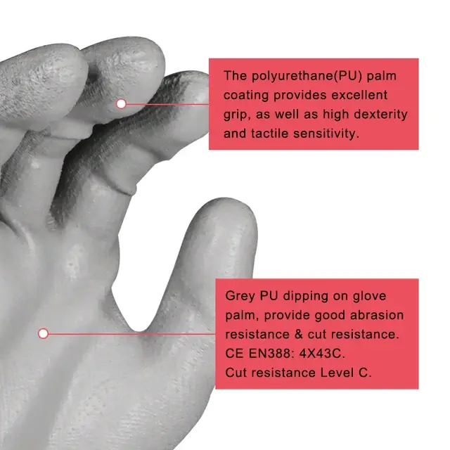 Sarung Tangan Cut Resistant Anti Cutting Guntero by Kenmaster Safety Gloves Anti Pisau Cutter 2 Pcs Glove 3