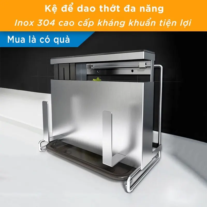 Kệ Để Dao Thớt Đa Năng Inox 304 Nhà Bếp Cao Cấp Dán Tường Kháng Khuẩn Đạt Chất Lượng Đức Treo Tường Kitchen 0