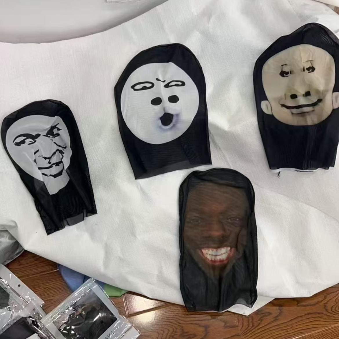 【READY】Topeng Ugly Face Lucu - Masker Ekspresi Wajah Abstrak Unik & Kreatif-Motor Pelindung Sinar Matahari Topeng-Aktivitas Outdoor-Couple Mask Bisa Melihat Ke Luar Mainan COD