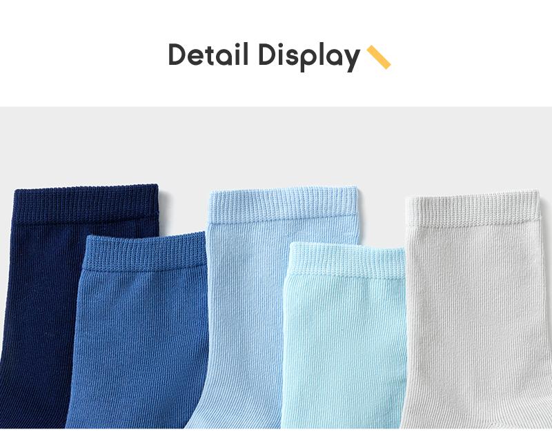 Product Introduction of Balabala Children's Socks Boys' and Girls' Cotton Socks Children's Baby Socks Big Kids' Student Mid-Tube Five-Pack Set 6