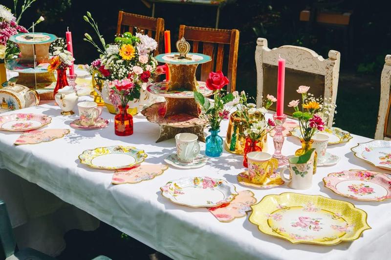 Product Introduction of Pack of 24 Vintage Floral Cup & Saucer Afternoon Tea Set, Truly Scrumptious Disposable Tableware for Birthday or Garden Party, Baby Shower, Wedding, TRULYCUPSET24 Drinkware Plastic 5