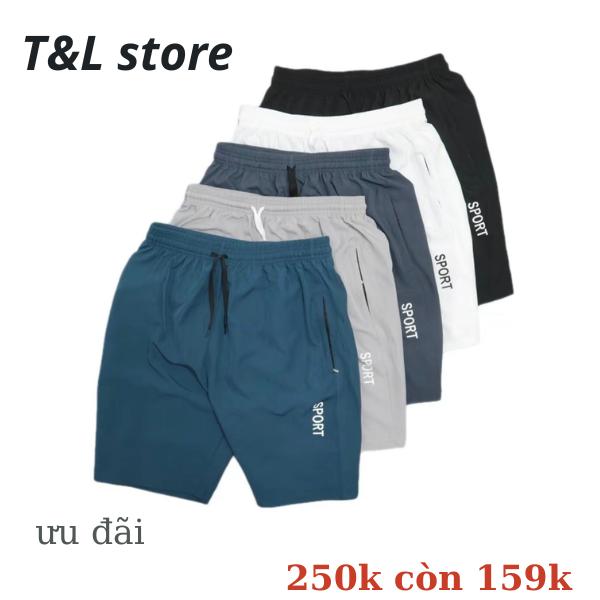 Combo 5 quần short nam chất liệu gió lụa mặc ở nhà thể dục thể thao