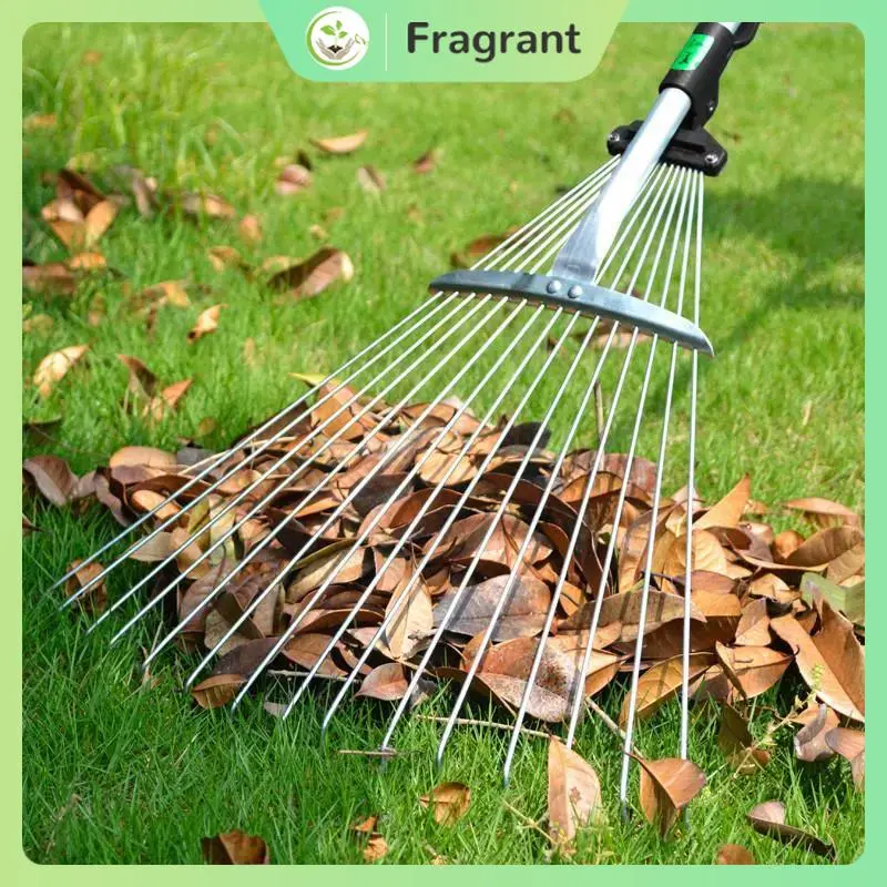 Grass rake flat ground sweep leaves lawn stainless steel farm tools ...