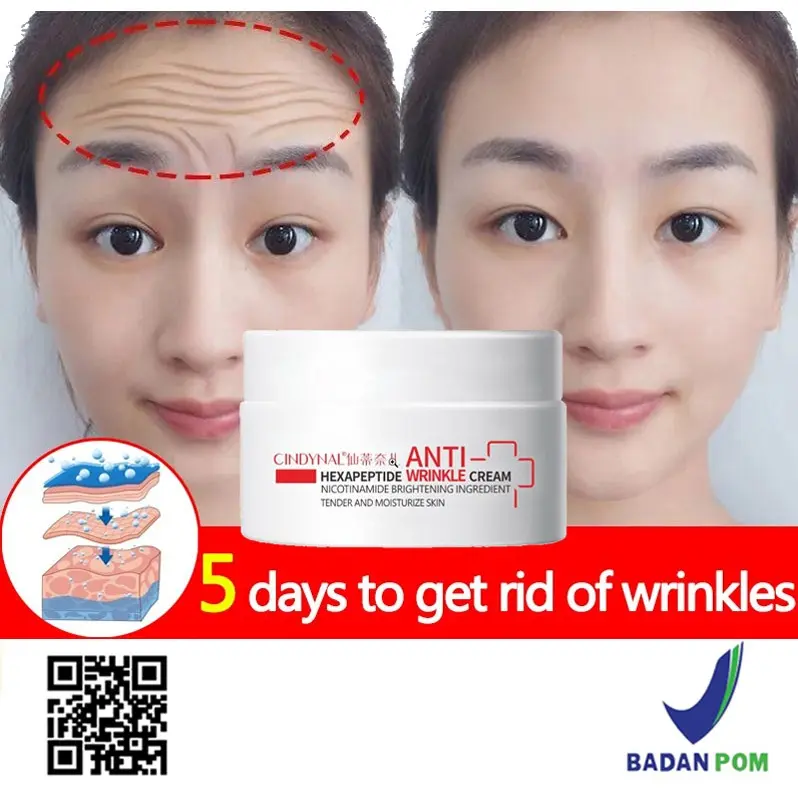 CINDYNAL Moisturizer Hexapeptide anti Wrinkle Cream Pelembab Wajah Penghilang Garis Halus Anti Penuaan Dini 1