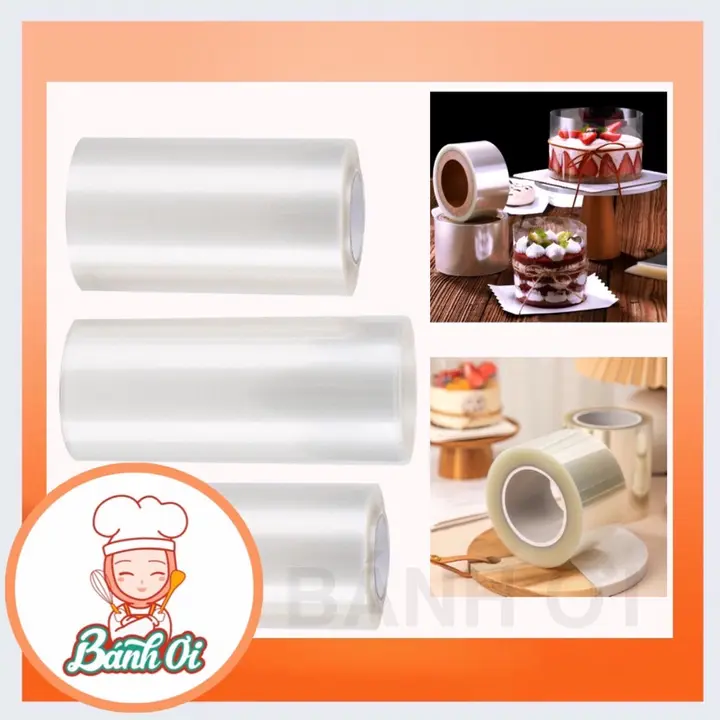 Cuộn Mica cứng trong suốt bọc bánh Mousse, mica quấn thành bánh trang trí bánh - Dài 5m