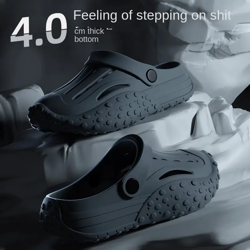 Slip-on Eva Platform 4.0cm Hole Shoes, 2025 New Leisure Sports, Trendy Two-Way Sandals, Men and Women