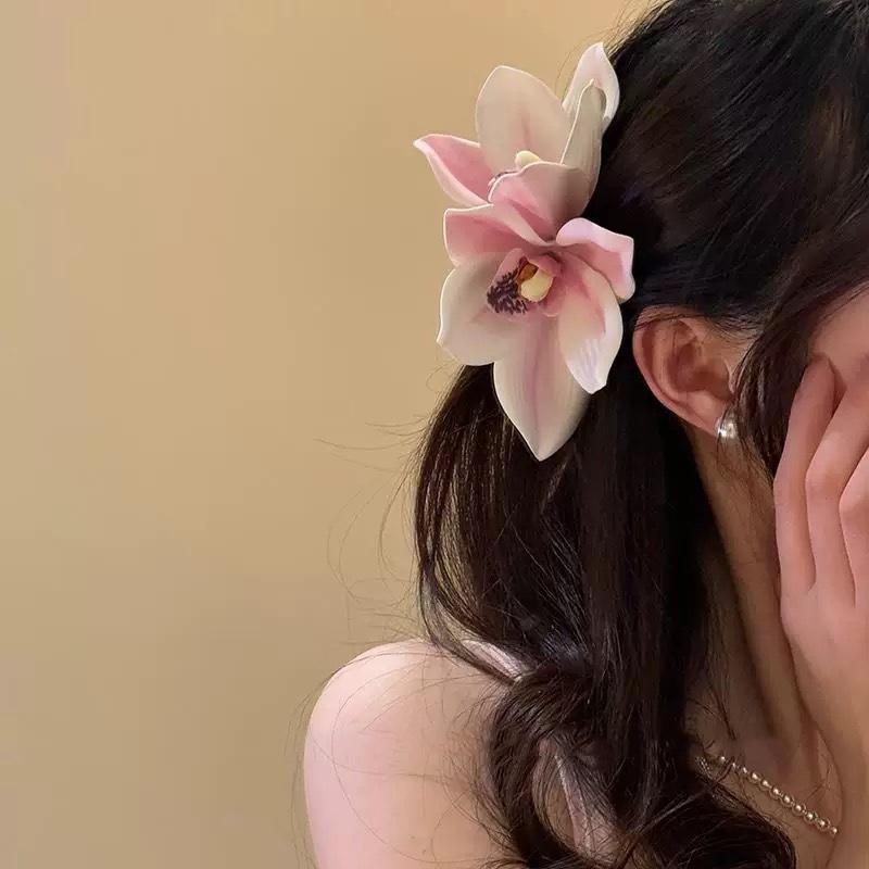 Kẹp Tóc Hoa, Phong Cách Ngọt Ngào Và Dễ Thương, Kẹp Cá Mập Cỡ Lớn Ở Bên Hông, Phụ Kiện Tóc Phong Cách Đi Biển, Tạo Không Khí Mùa Hè 7