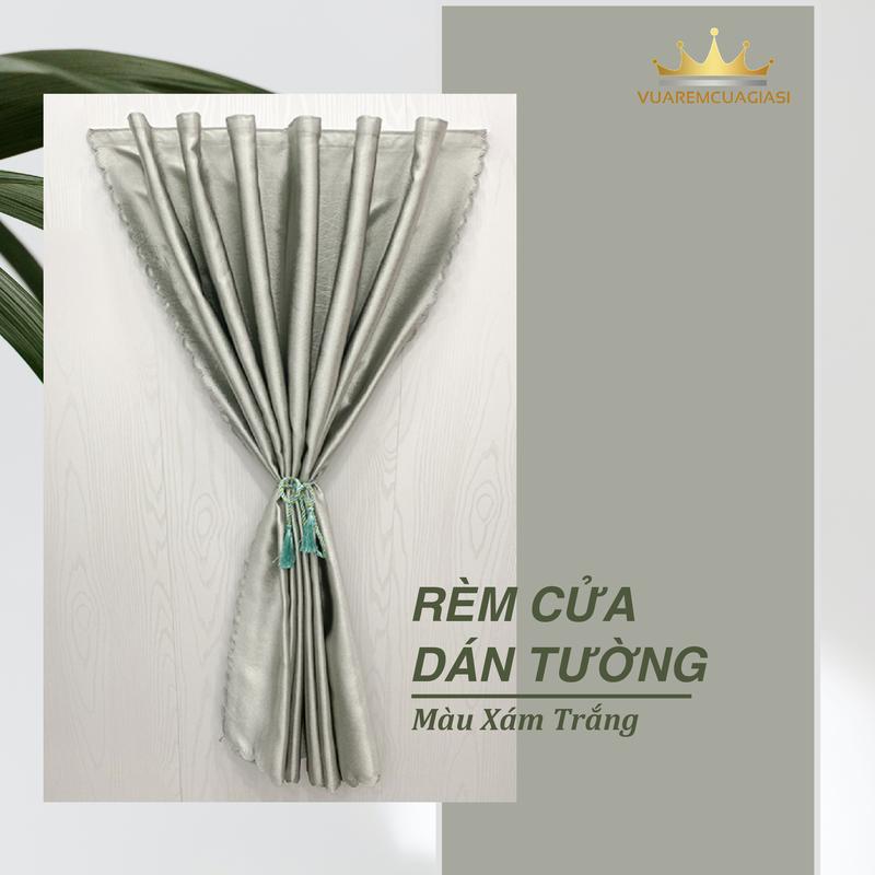 Rèm cửa dán tường màu Trắng White chống nắng 83% đặt số lượng 1 là 1 tấm ) vuaremcuagiasi rem dan tuong