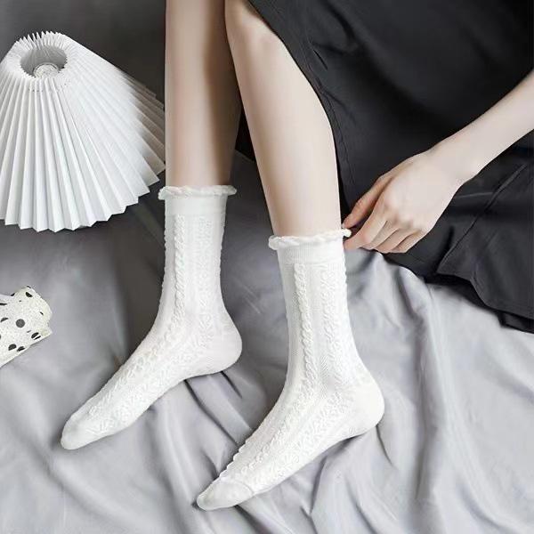 Tất cao cổ nữ chất liệu vải Hàn co giãn 4 chiều, vớ nữ phong cách nữ tính BT86 Women Voi 2
