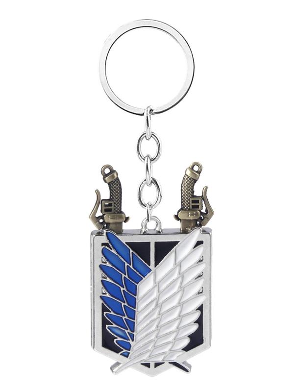 Anime Design Keychain, Metal Wing Design Keychain for Men & Women, Trendy All-match & Exquisite Keychain for Birthday Gift 0