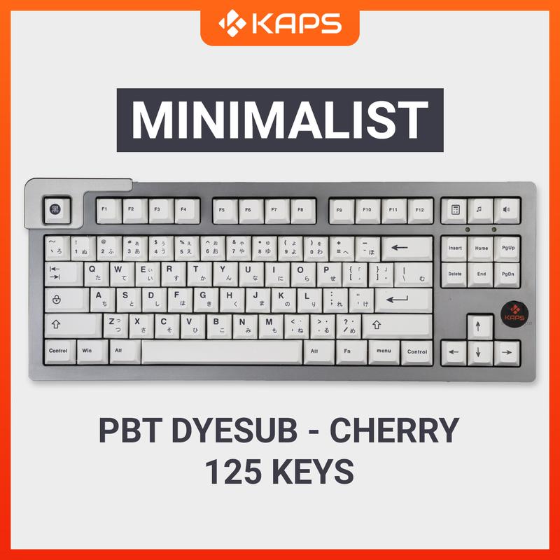Keycap Minimalist nhựa PBT profile Cherry in dyesub 125 nút cho bàn phím cơ layout 108/104/98/87/84/75/68/64/61