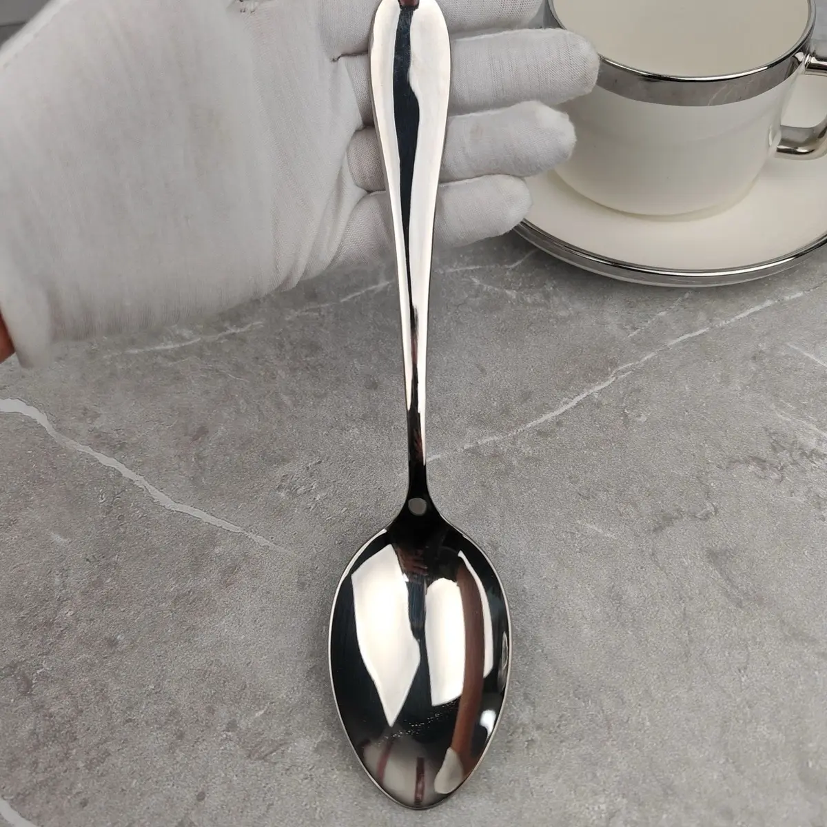 Thìa inox ăn cơm, ăn cháo pha cà phê loại dầy chất liệu sáng bóng không rỉ,an toàn vệ sinh(thìa trắng sáng)