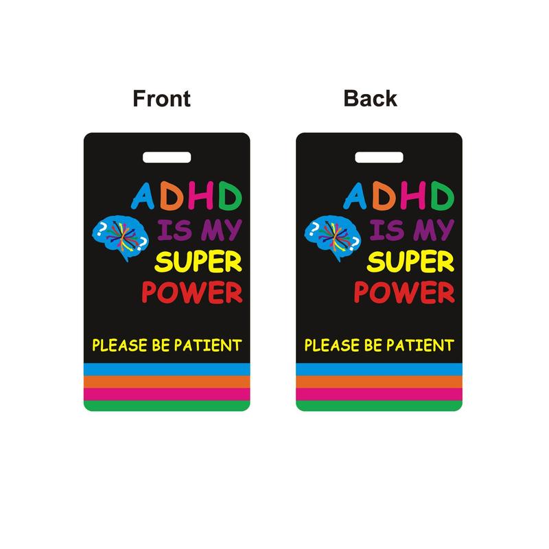 ADHD Card with Lanyard, ADHD Patient Travel ID Card, Waterproof Card for ADHD Patient, Pin Badge Cosplay Costume Accessories 3