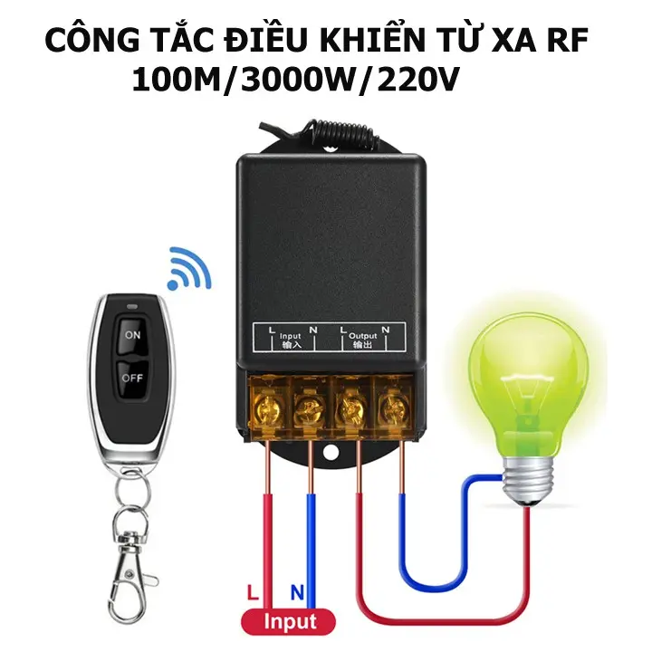 Bộ công tắc điều khiển từ xa công suất lớn 100m 3000W 220V