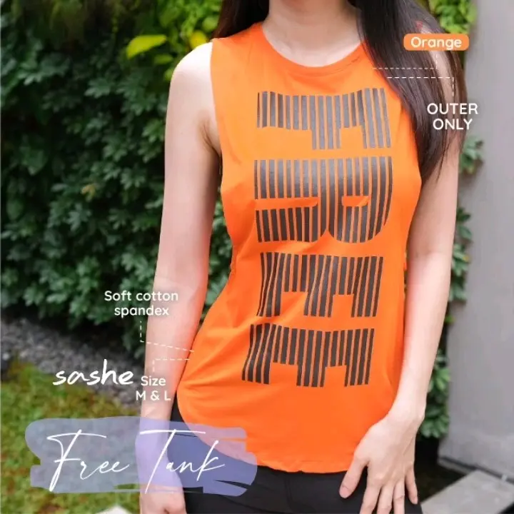 Free Tank (OUTER ONLY) Rompi Tanktop Olahraga Wanita Senam Aerobic Zumba Nyaman Uniseks Cepat Kering Berpori 6
