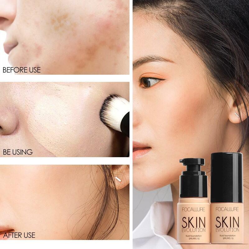 ORIGINAL BPOM FOCALLURE FA30 Full Coverage Oil Control Fluid Foundation Concealer Extract 3