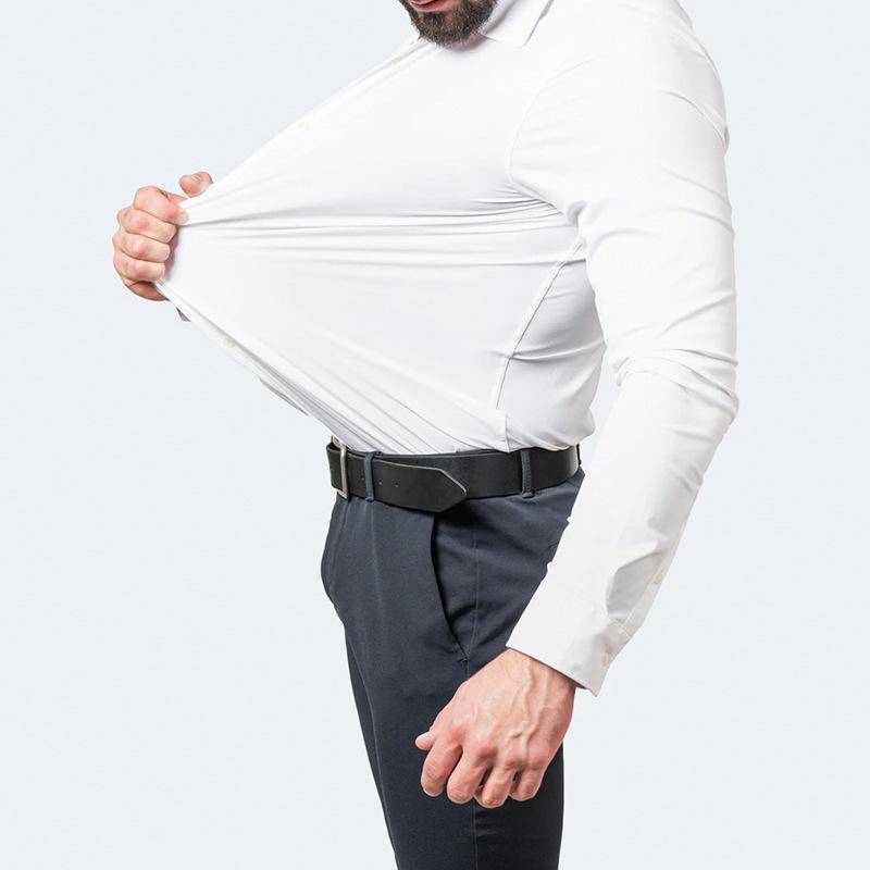 Product Introduction of Discount Full Elastic Force Shirt Men's Shirt Non-Ironing Anti-Wrinkle Comfortable Fashion Simple Business Thin Shirt Men Menswear Top 1